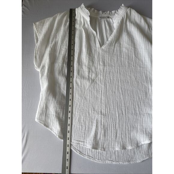 89th & Madison NWT Women’s L Boho Chic Waffle White Blouse Clean White Beach - Picture 5 of 11